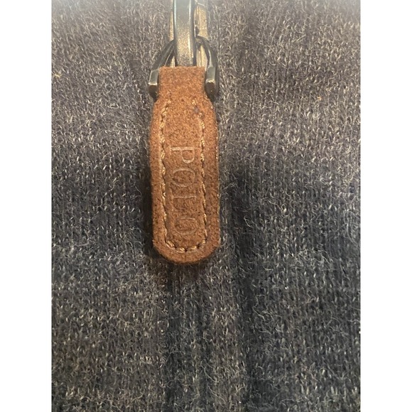 Polo Ralph Lauren Sweater Mens L Gray Estate Rib Quarter Zip Flesh Pony Classic - Picture 7 of 10